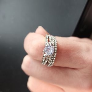 Zerconia and stainless steel ring set